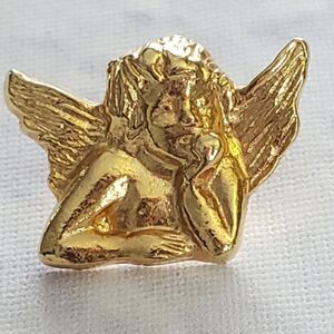 VINTAGE CHERUB ANGEL Goldtone Tack Pin